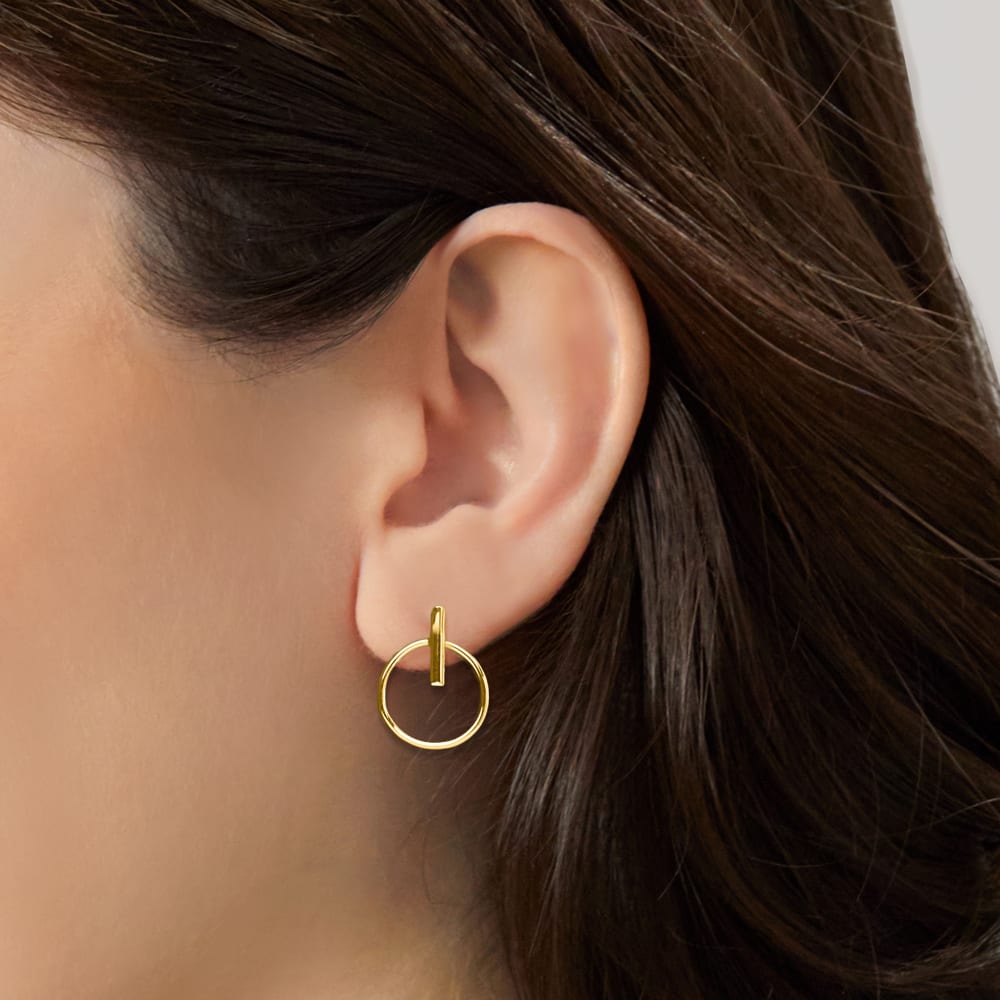 14kt Yellow Gold Open-Circle Drop Earrings | Ross-Simons