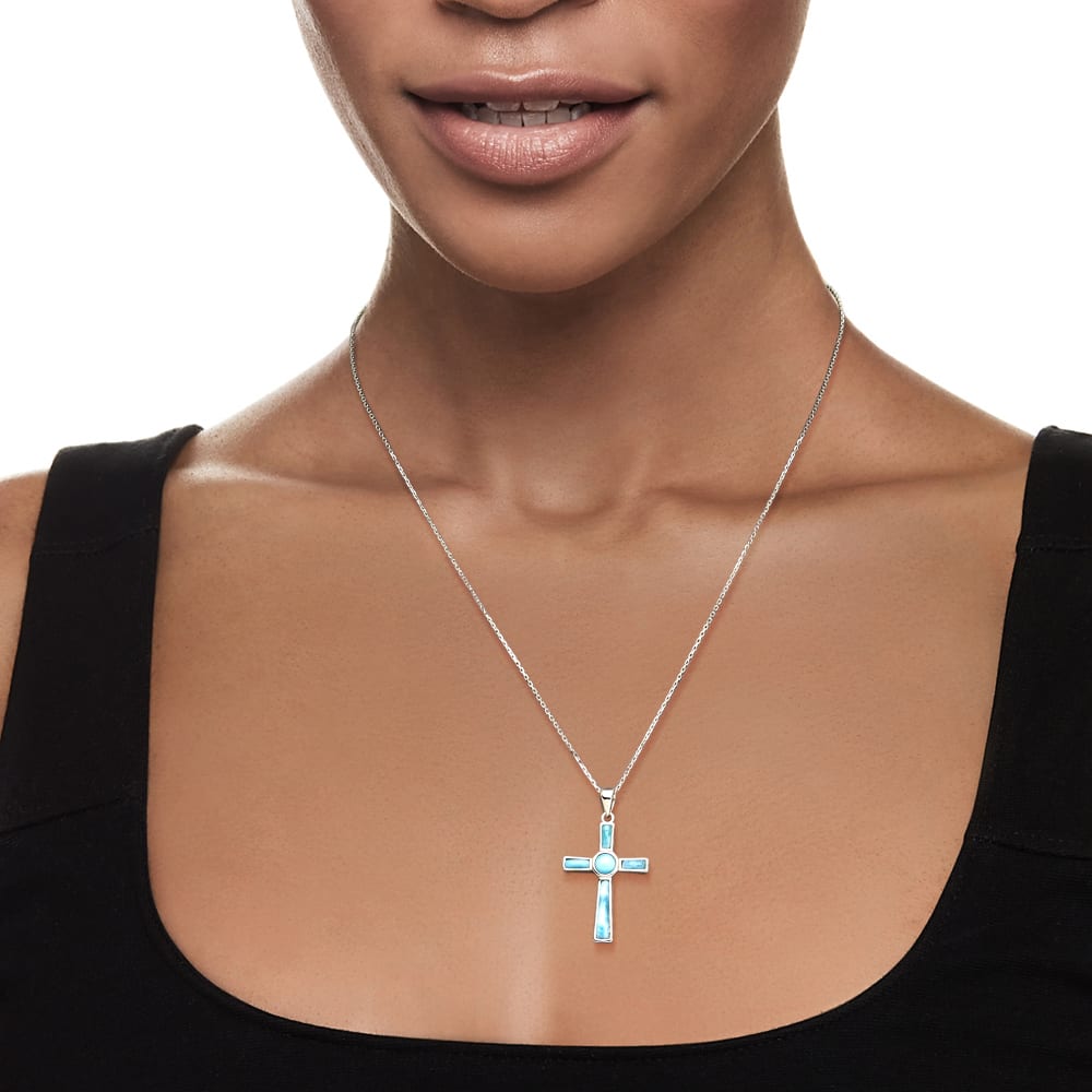 Larimar best sale cross necklace