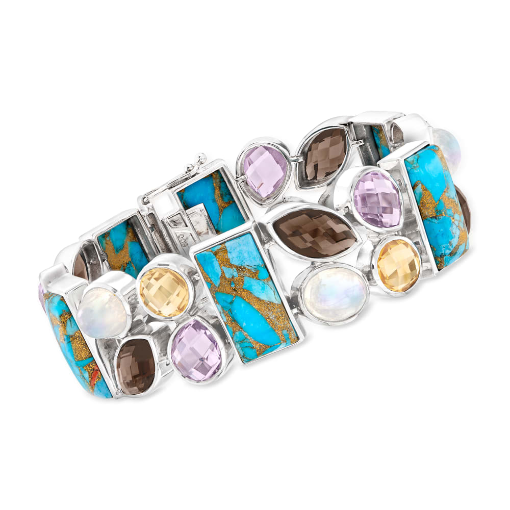 Amethyst Rock Candy Bracelet in Silver (Size: Standard 7 - 7.5)