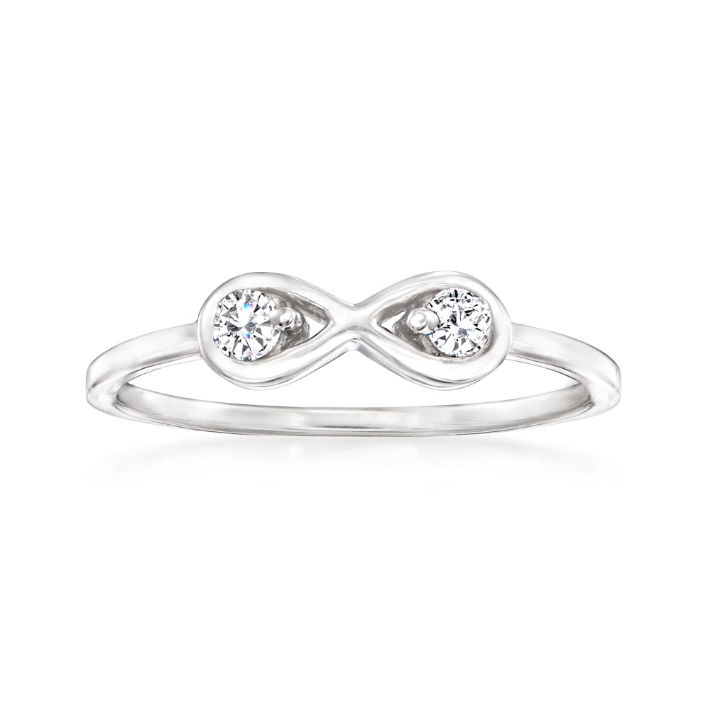 Infinity symbol diamond outlet ring