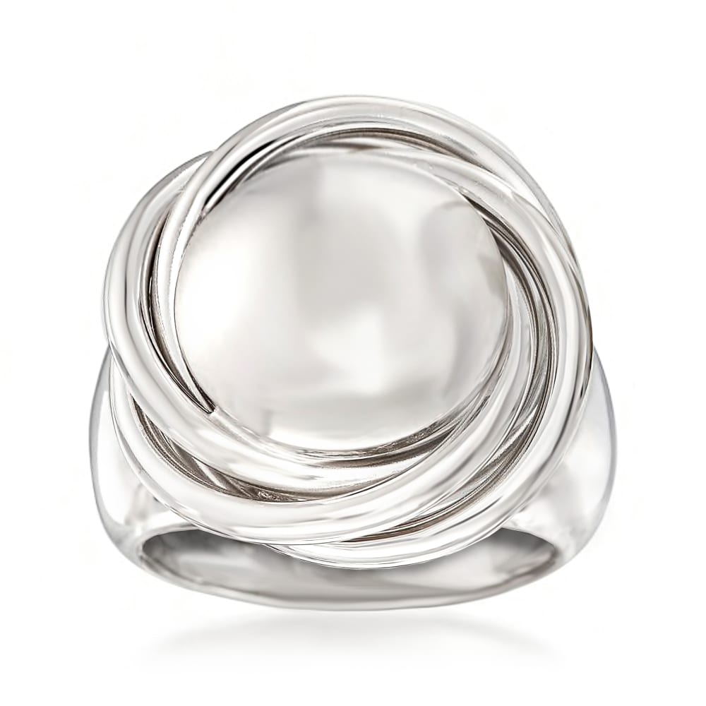 Italian Sterling Silver Big Bead Knot Ring | Ross-Simons