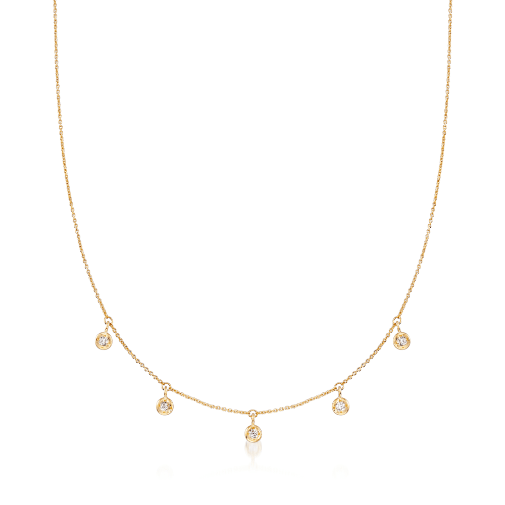 Roberto Coin Venetian Princess Yellow Gold Diamond & Mother of Pearl Long Station  Necklace | J.R. Dunn Jewelers