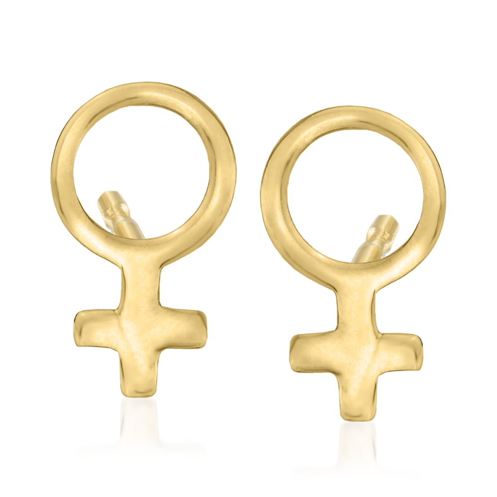14kt Yellow Gold Female Symbol Stud Earrings Ross Simons