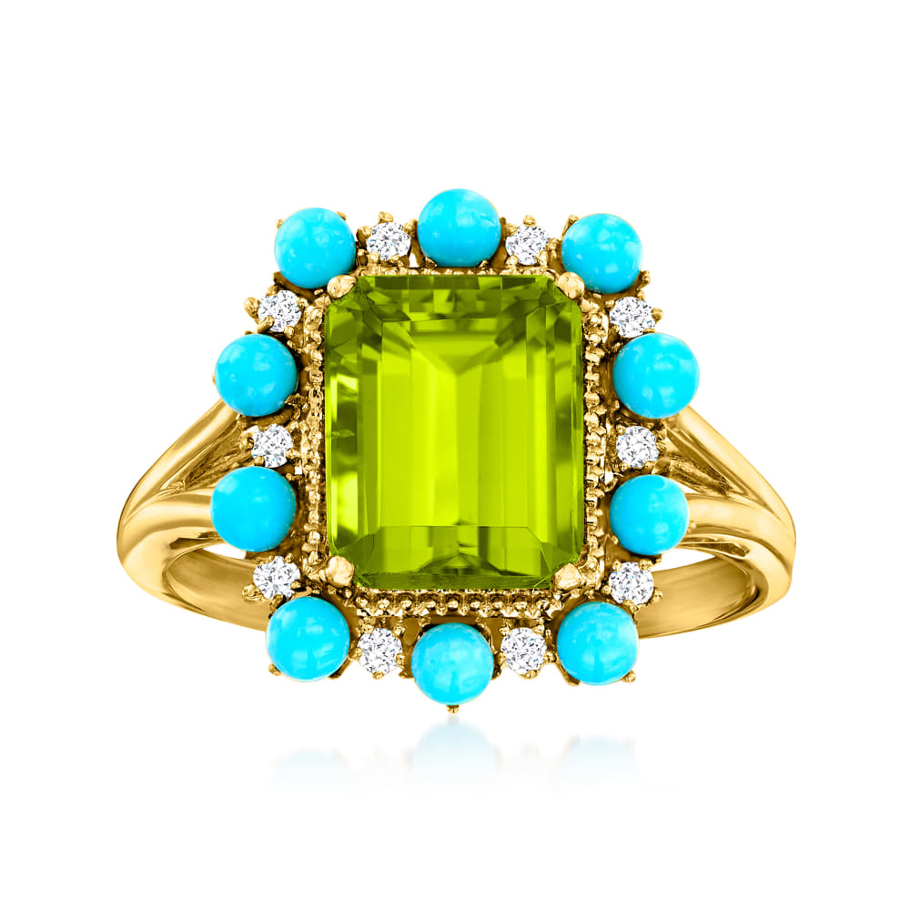Turquoise and on sale peridot ring