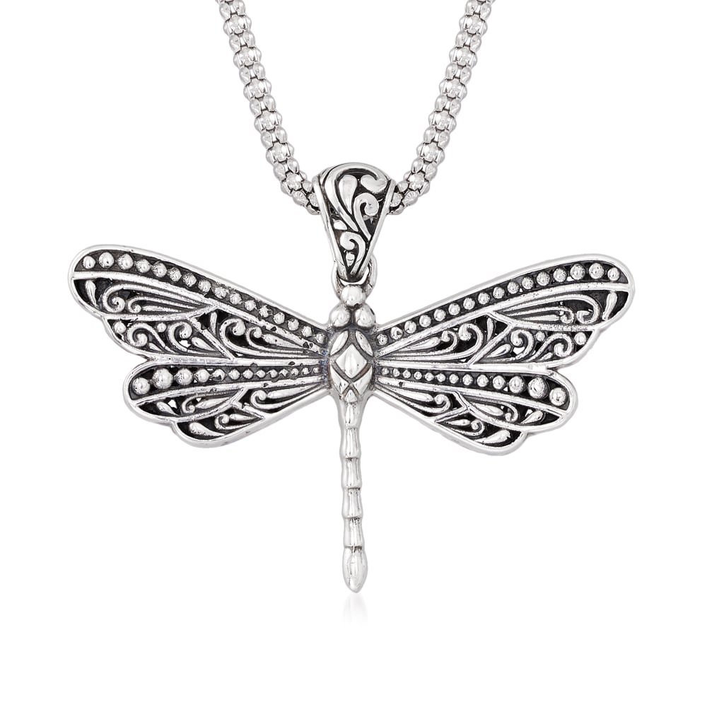 Dragonfly Pendant | LeightWorks Sterling Silver Crystal Jewelry