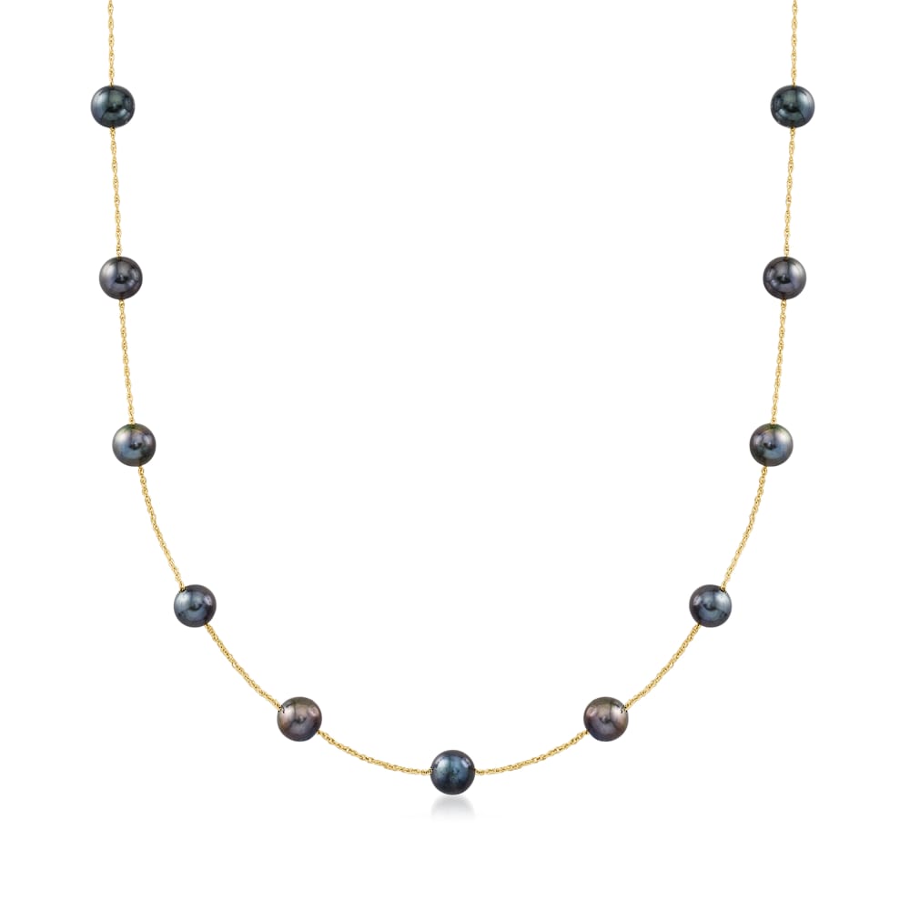 Ross simons store black pearl necklace