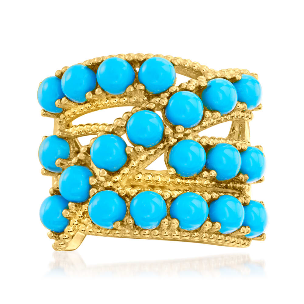 Turquoise Highway Ring in 18kt Gold Over Sterling Ross Simons