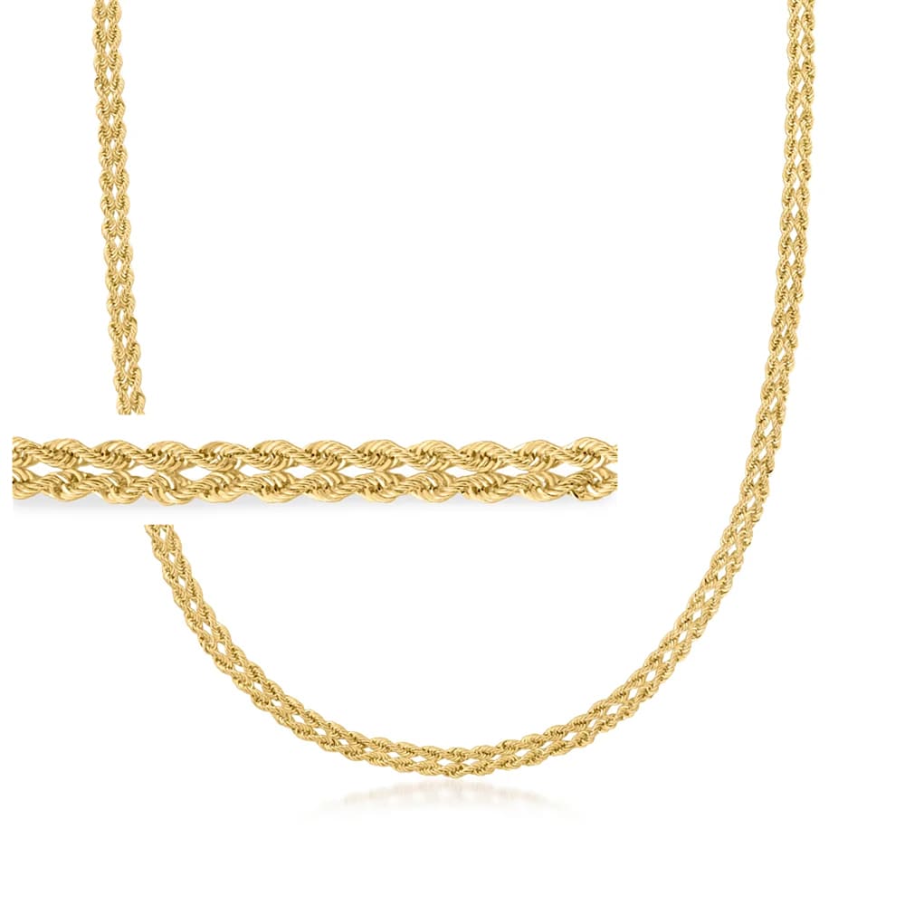 14kt Yellow Gold Rope Chain Necklace Ross Simons