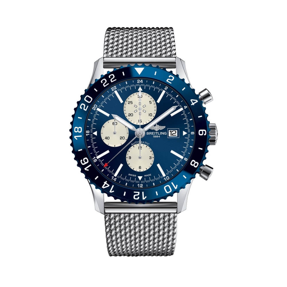 Breitling Chronoliner MenS 46mm Stainless Steel and Blue Ceramic