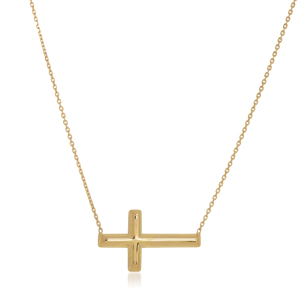 East west outlet cross necklace
