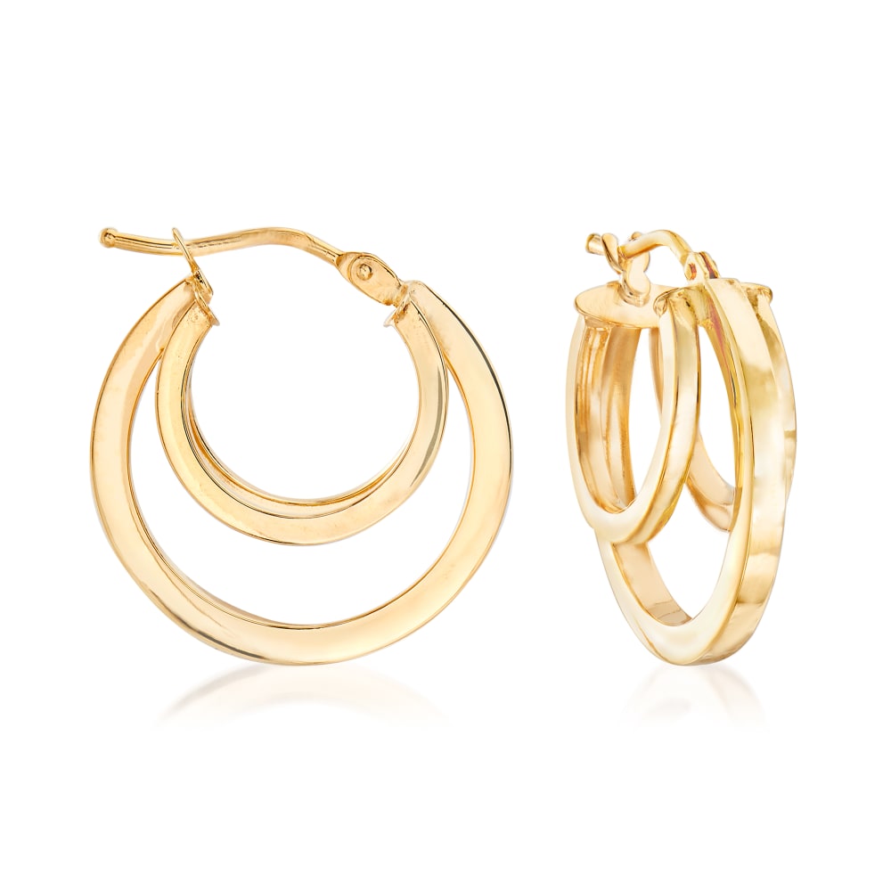 Italian 18kt Yellow Gold Triple-Hoop Earrings | Ross-Simons