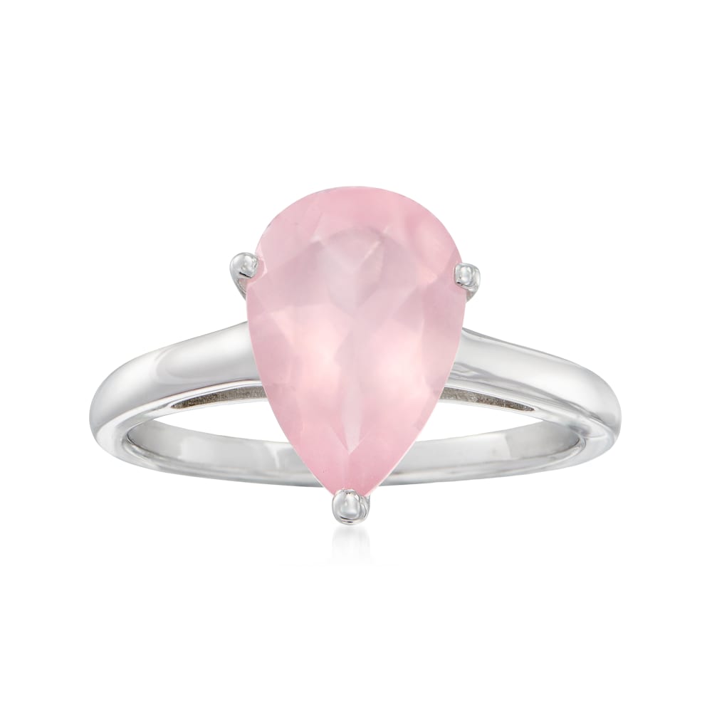 Pear shaped rose quartz clearance ring