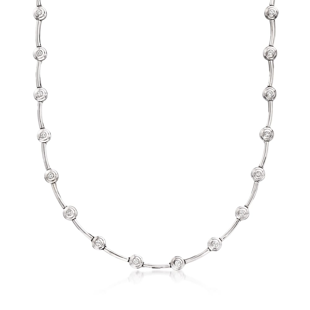 C. 1990 Vintage 1.55 ct. t.w. Diamond Station Necklace in 14kt