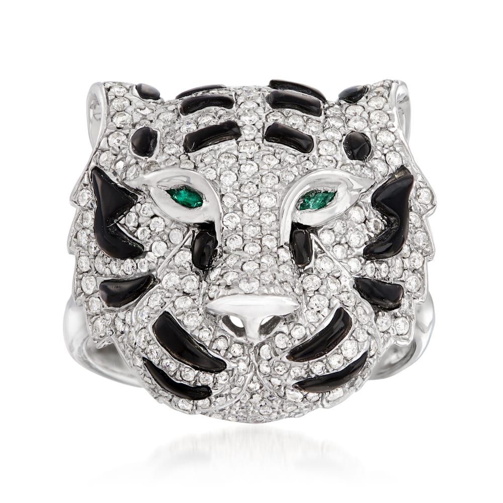Small Gold Tiger Ring with Diamonds - Jade Jewellery