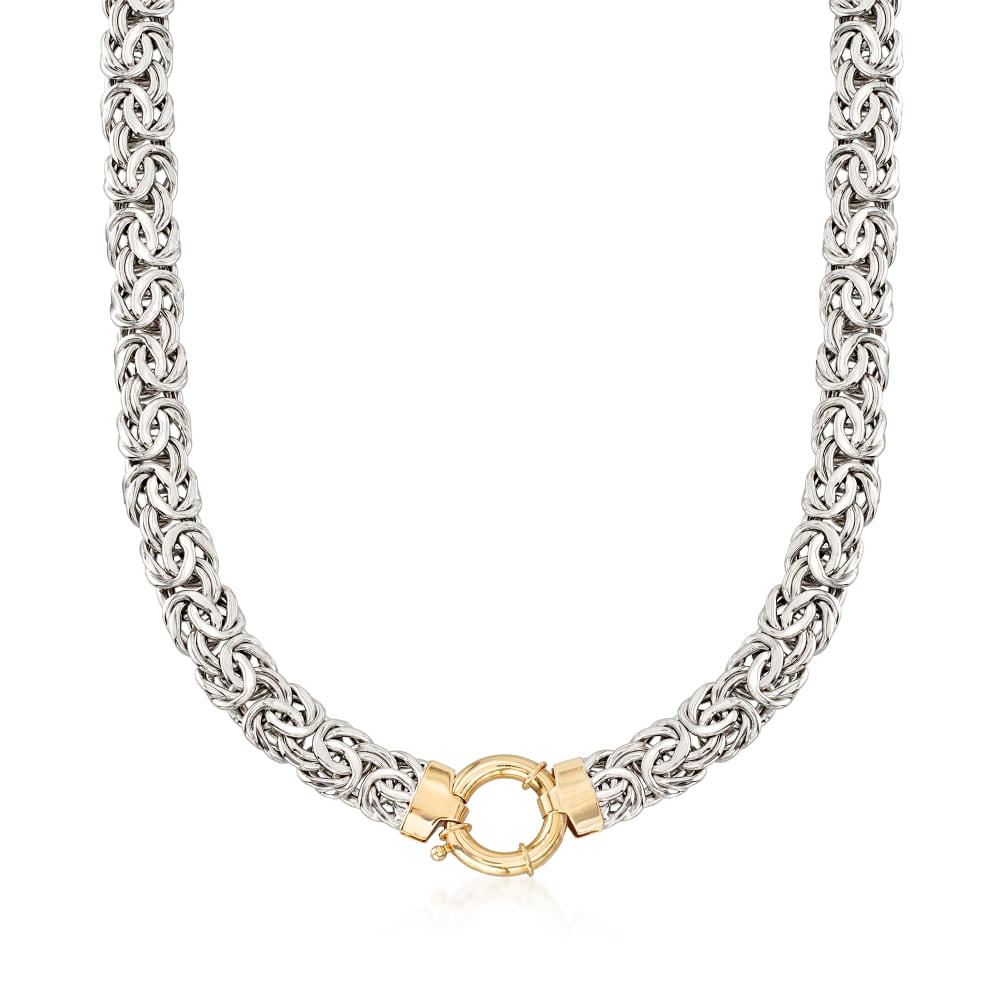 14K Gold Byzantine Chain Necklace, 4.3MM Byzantine Gold Choker, King Byzantine  Gold Chain, Byzantine Bali Necklace, Men Women Necklace