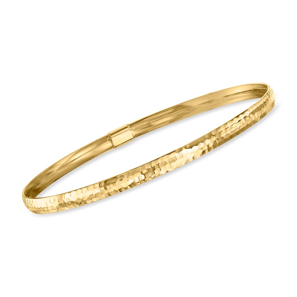 14k gold hammered bangle on sale bracelet
