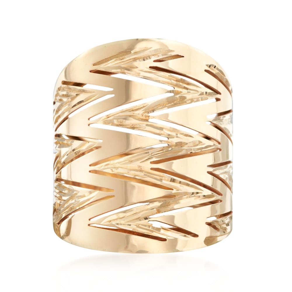 Polished outlet zigzag ring
