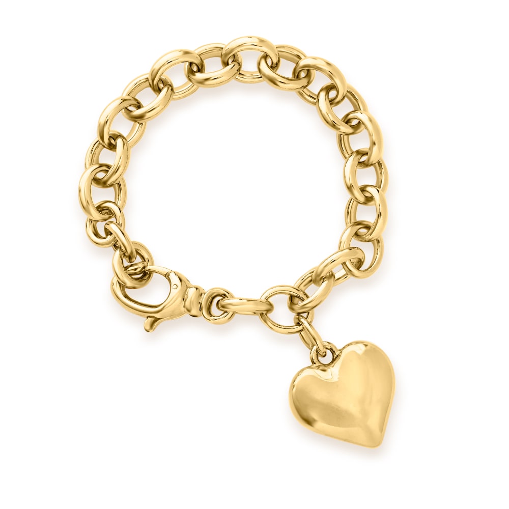 Ross-Simons Single Initial Italian Heart Charm Bracelet