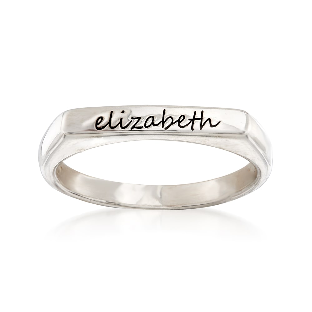 Personalized name ring with heart - double wrap ring in Sterling Silver,  yellow gold, rose gold or white gold