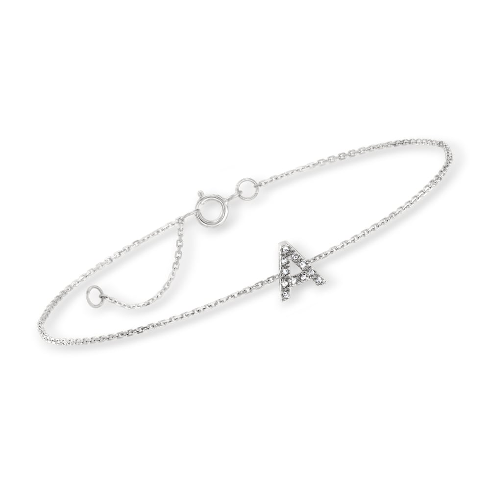 Initial bracelet white outlet gold