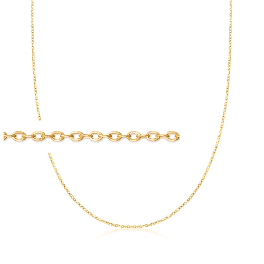 italia D'oro Elongated Oval Link Necklace 14K Yellow Gold 20