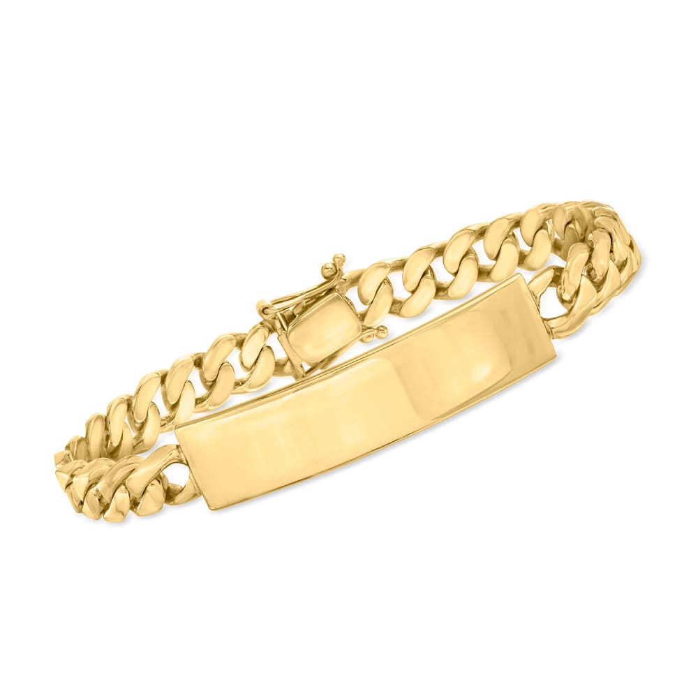 18ct Yellow Gold Curb I.D Bracelet 7.5