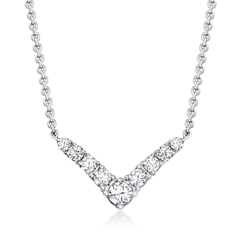 White gold on sale chevron necklace