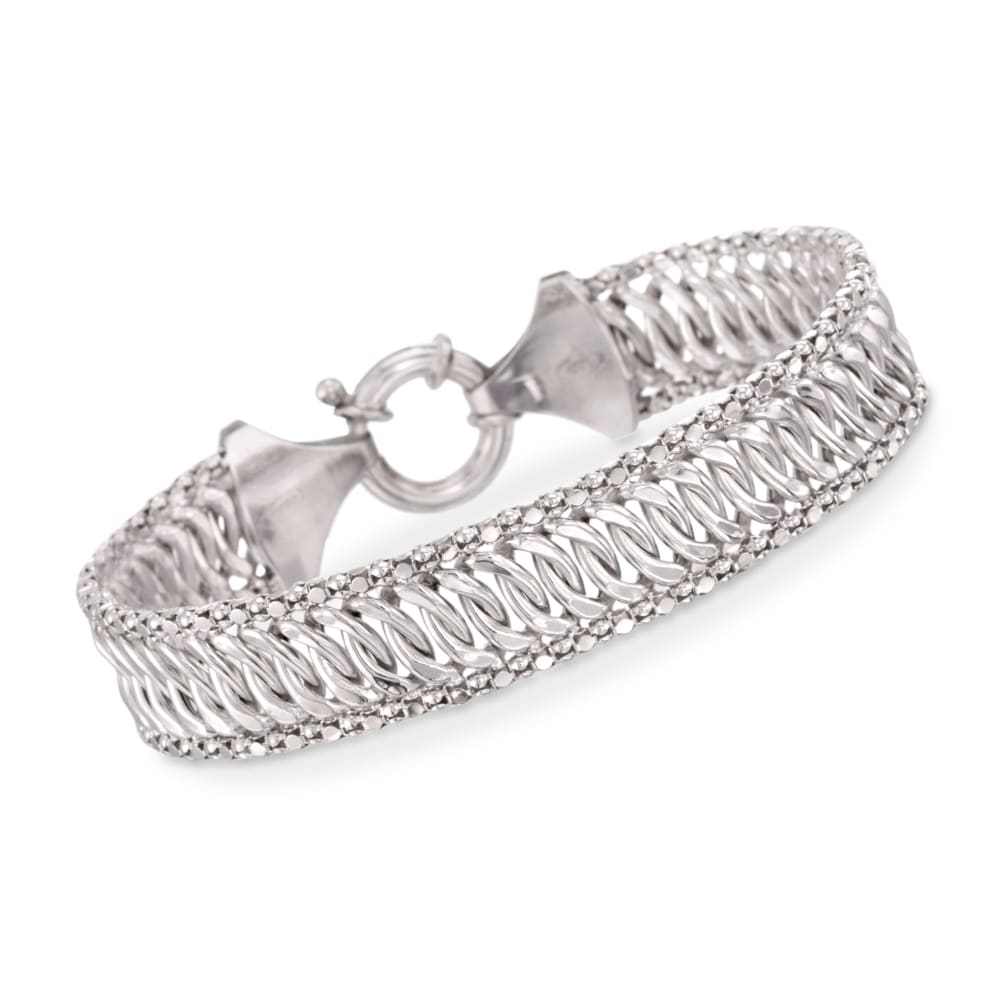 Ross-Simons - Italian Sterling Silver Braided Bracelet. 8