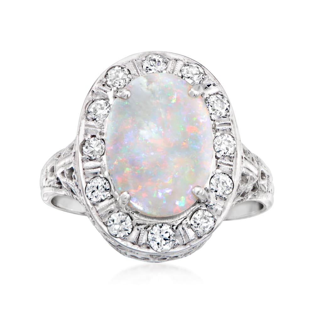 Antique Opal and Diamond Ring