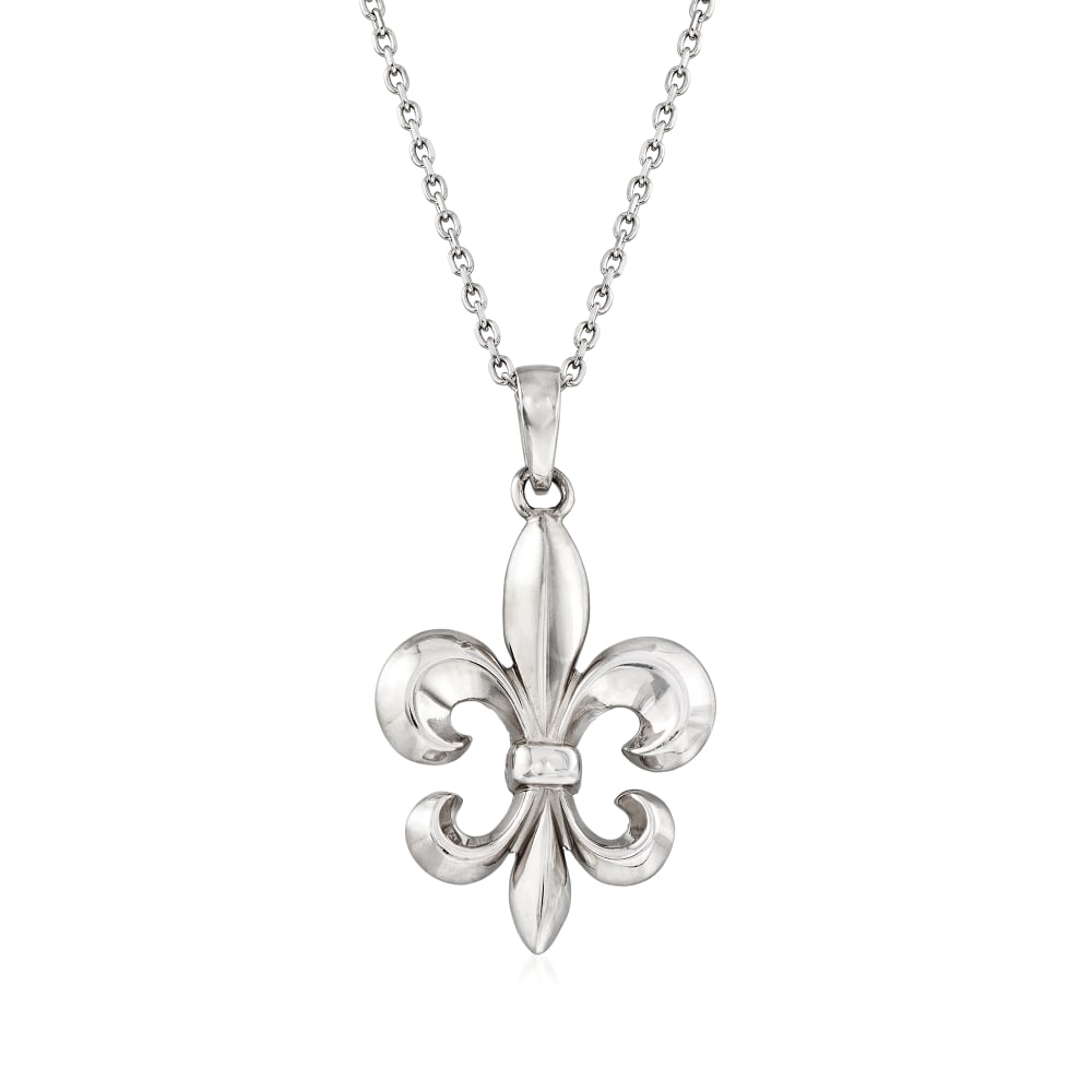 Sterling Silver Fleur-de-lis Lock Necklace