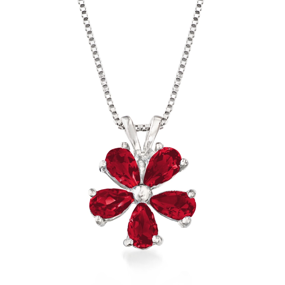 Garnet outlet flower necklace