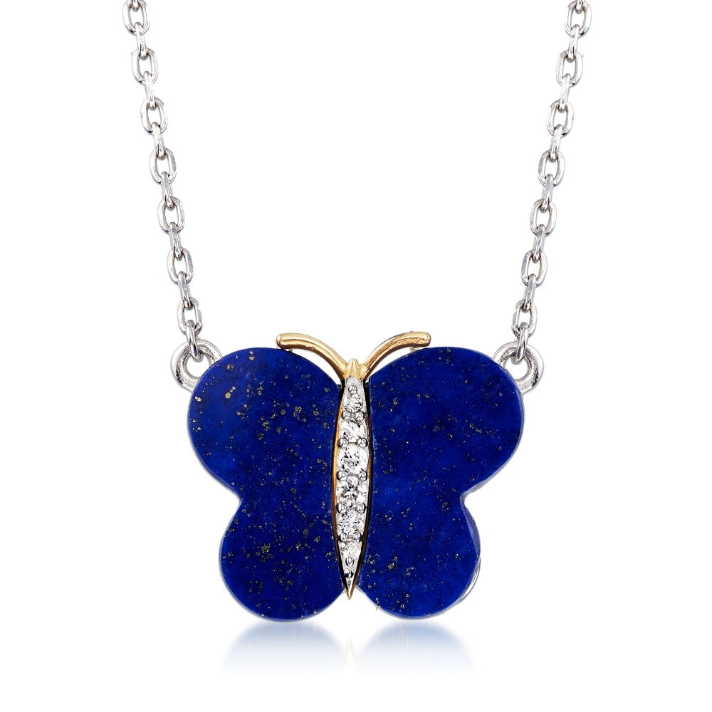 Butterfly necklace diamond clearance accents sterling silver