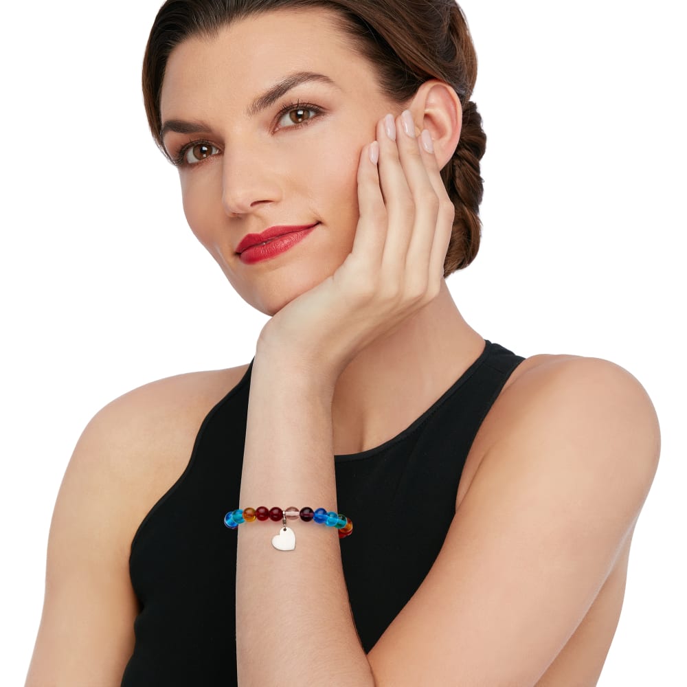 Multicolored Faux Murano Stretch Bracelet | The Catholic Company®