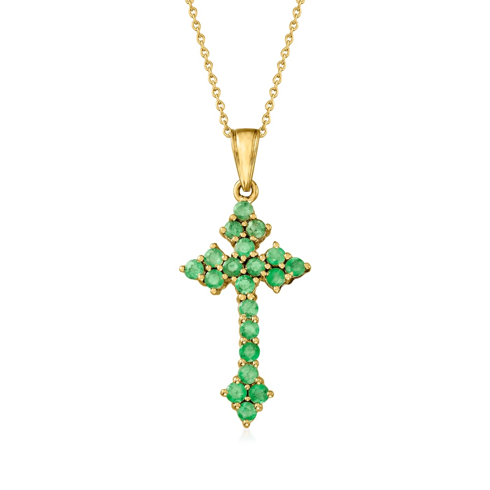 25 ct. t.w. Diamond Cross Pendant Necklace in 18kt Gold Over Sterling | Ross -Simons