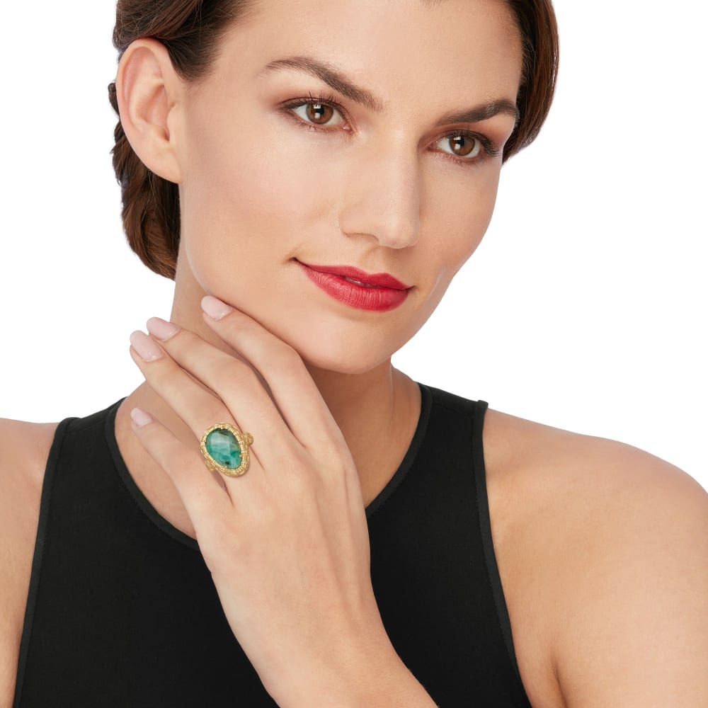 Opaque store emerald ring