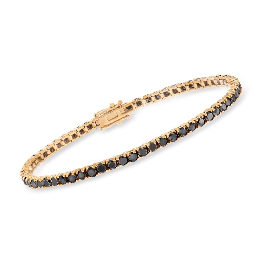 Round Diamond Tennis Bracelet Solid in 14kt Yellow Gold Jewelry For Women