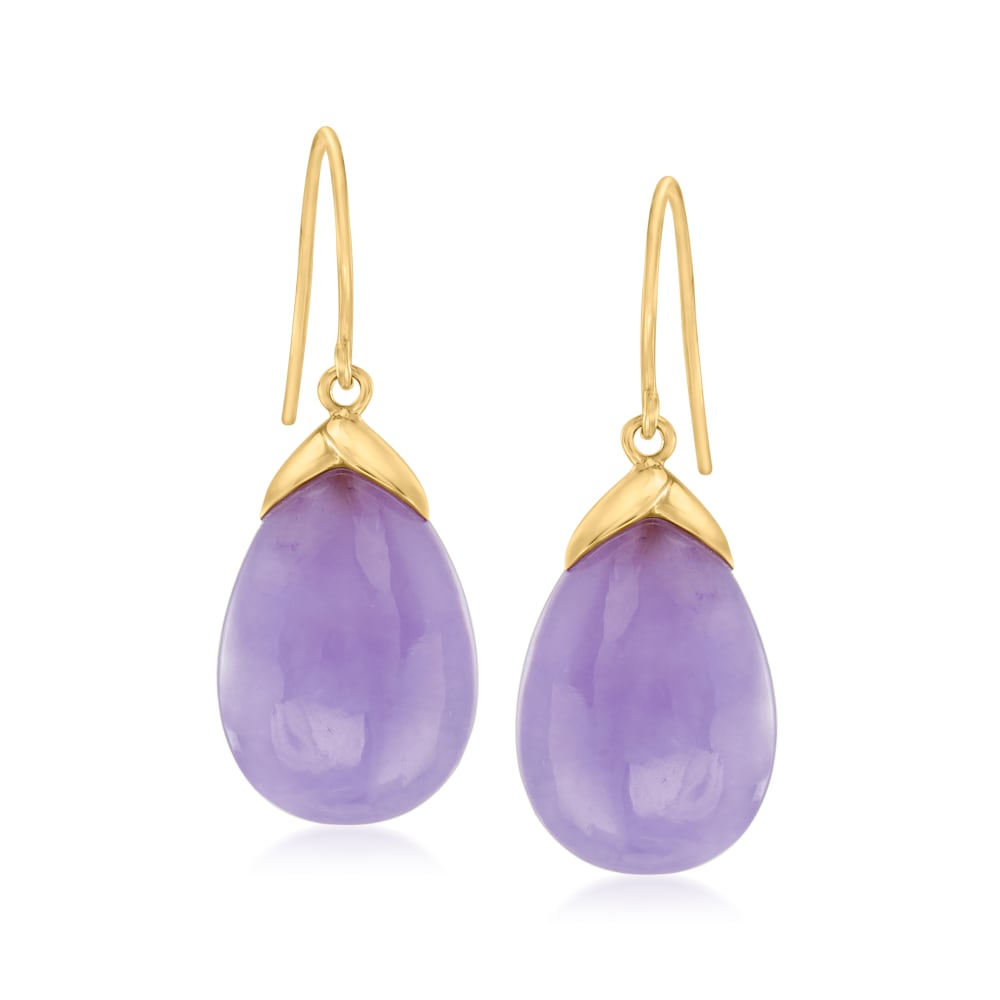 Lavender jade drop earrings on sale