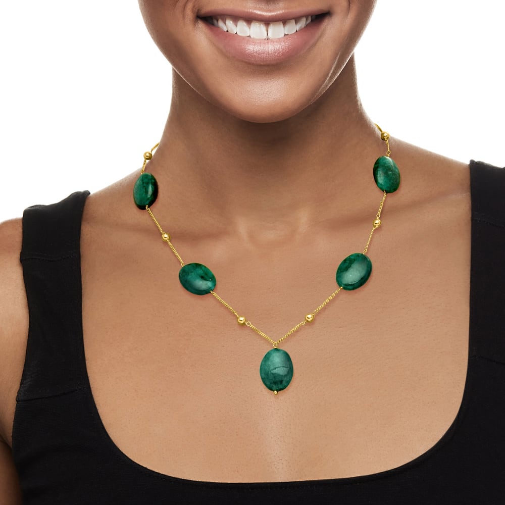 Green Emerald Gemstone Multi Layered Sarafa Necklace | Statement Jewelry  For Occasion – GemsRush