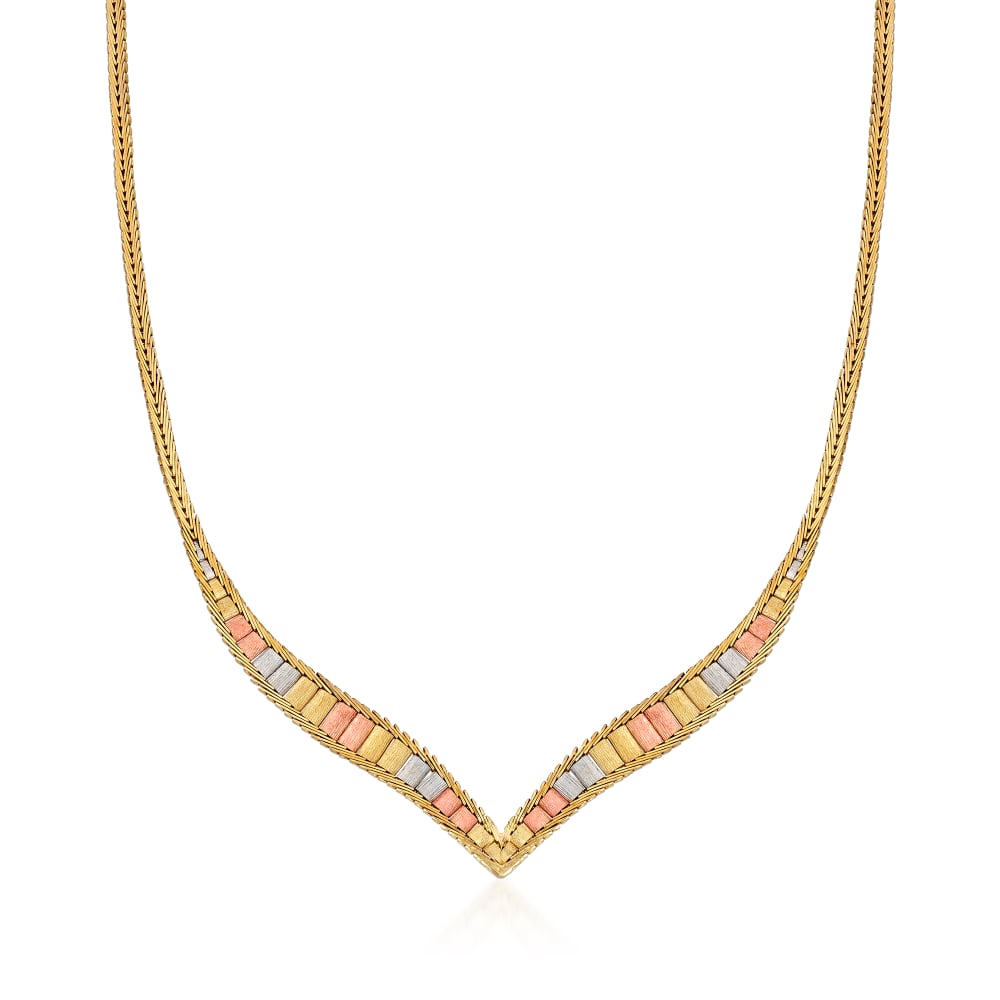 Vintage tri store gold necklace