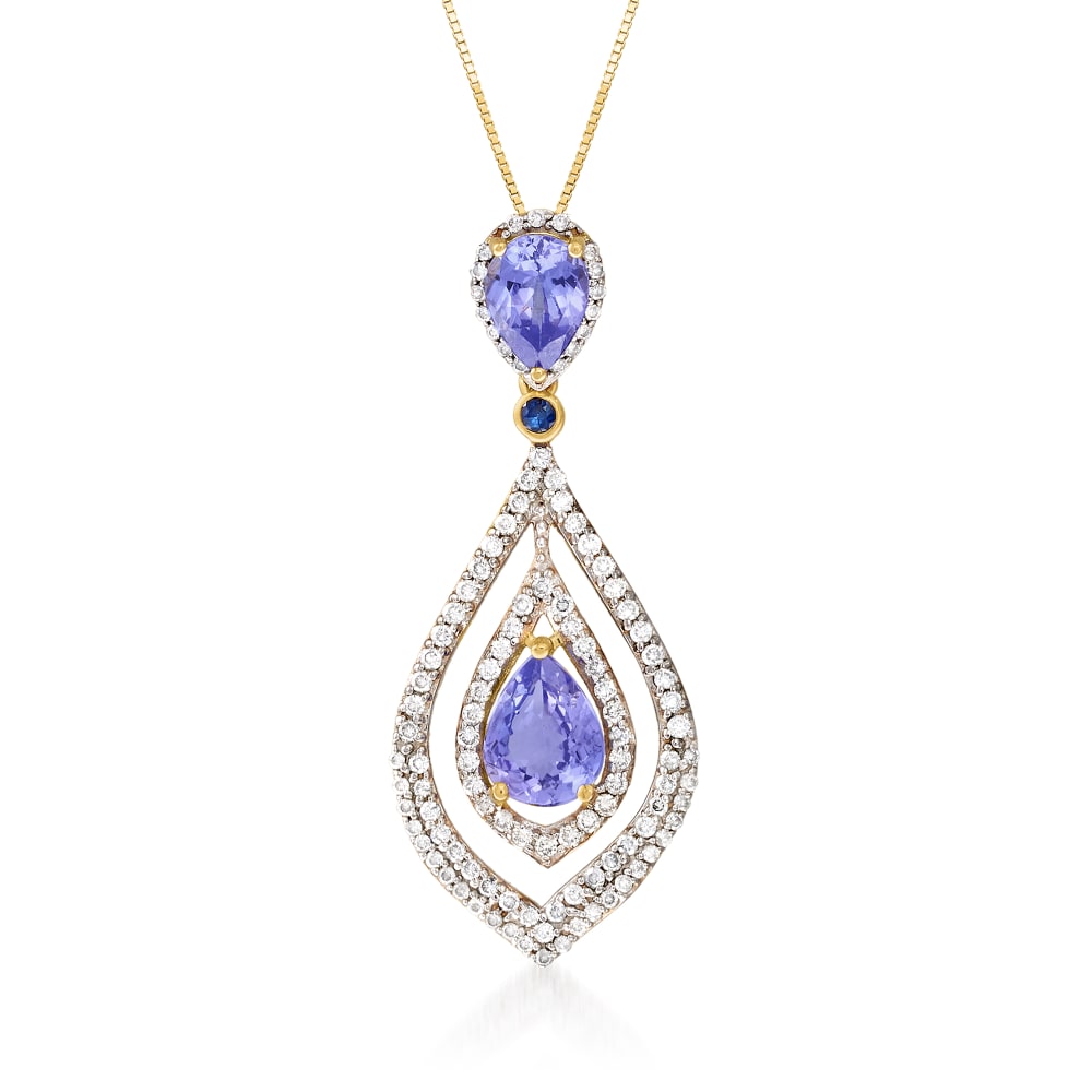 2.70 Carat Purple Sapphire and Diamond Pendant