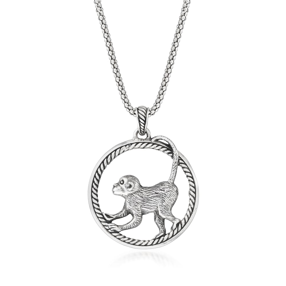 Silver monkey deals pendant