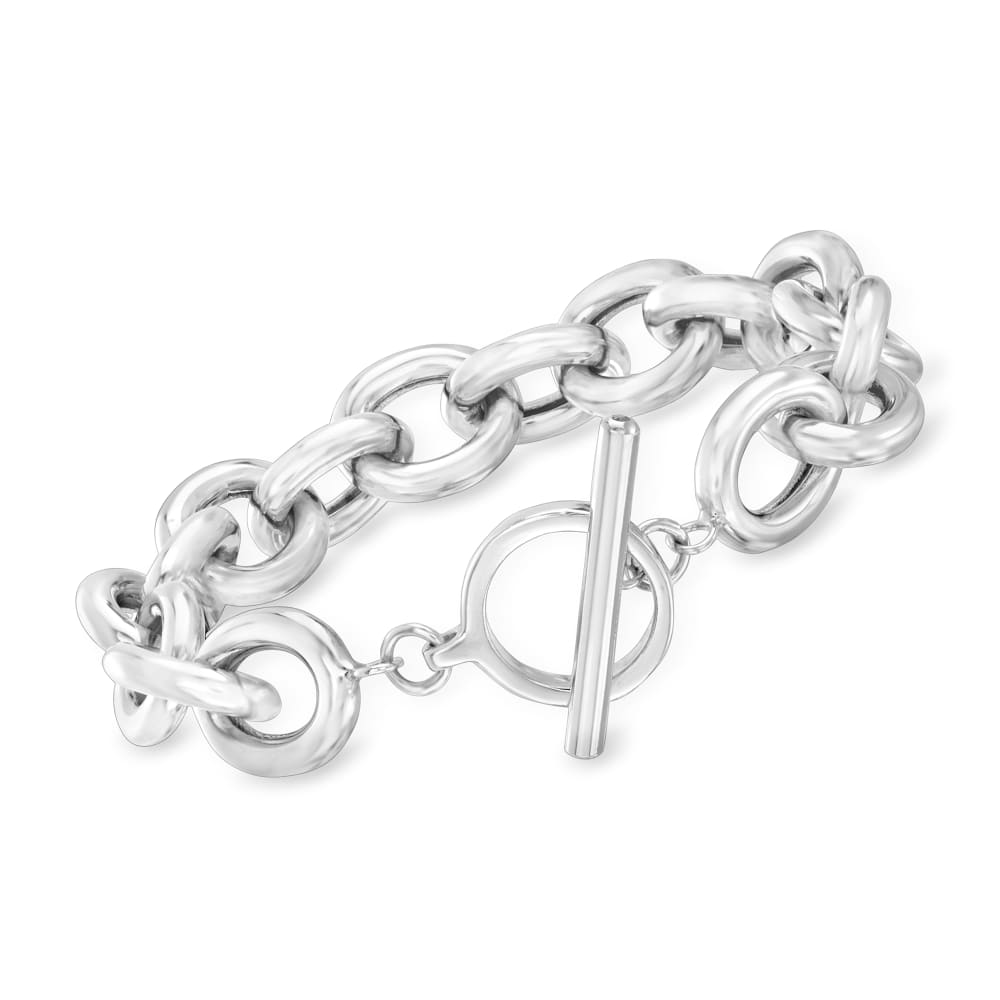 Buy Stainless Steel Oxidized Finish Gunmetal Large Curb Chain Bracelet  Online - Inox Jewelry India