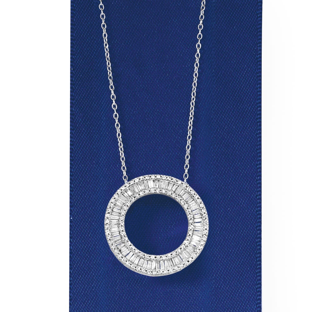 Ross-Simons Single-Initial - .10 ct. t.w. Diamond Circle Necklace