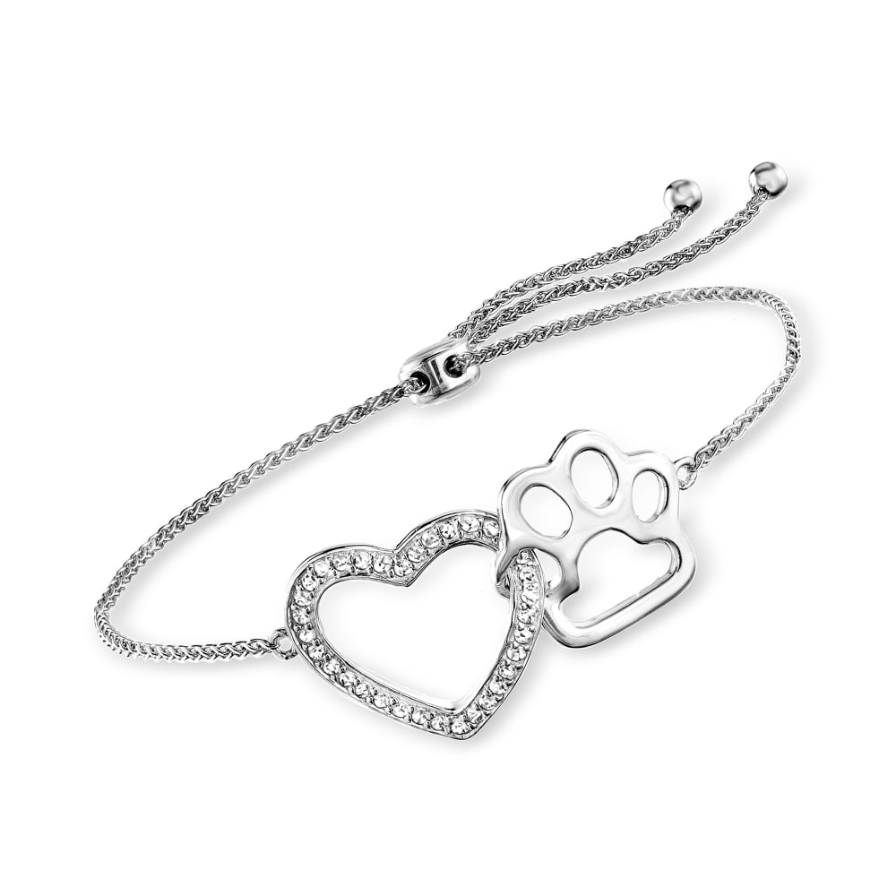 Paw print top bolo bracelet