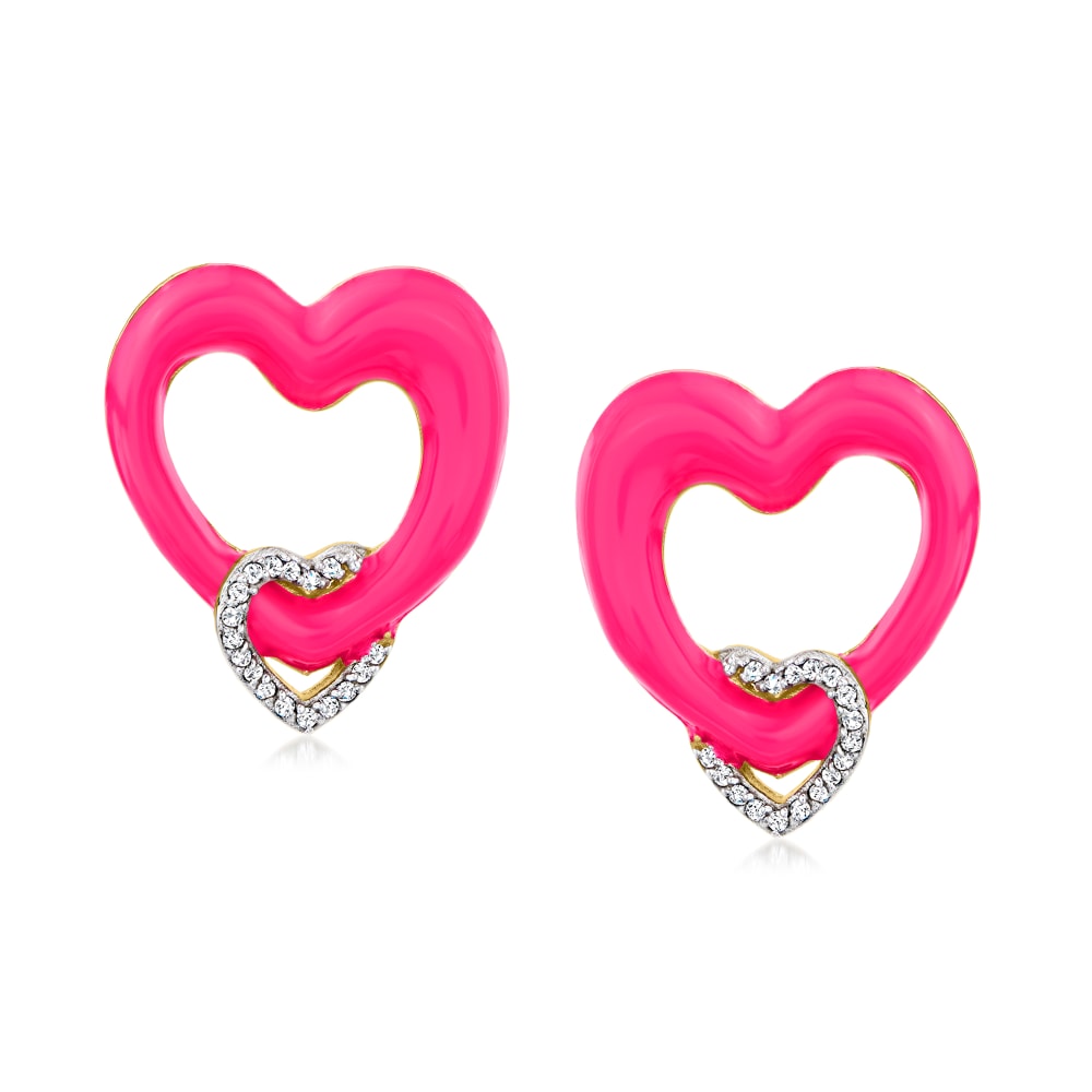 Ross-Simons Italian Pink Enamel Heart Ring