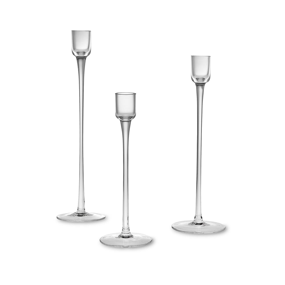 Set of three glass candle holders cheap