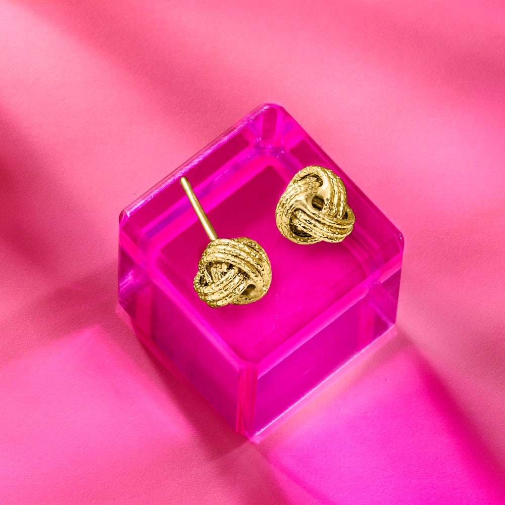 Love Knot Earring- Plain Pink Gold