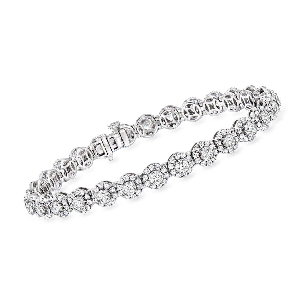 14K Gold Diamond Halo Bracelet – David's House of Diamonds