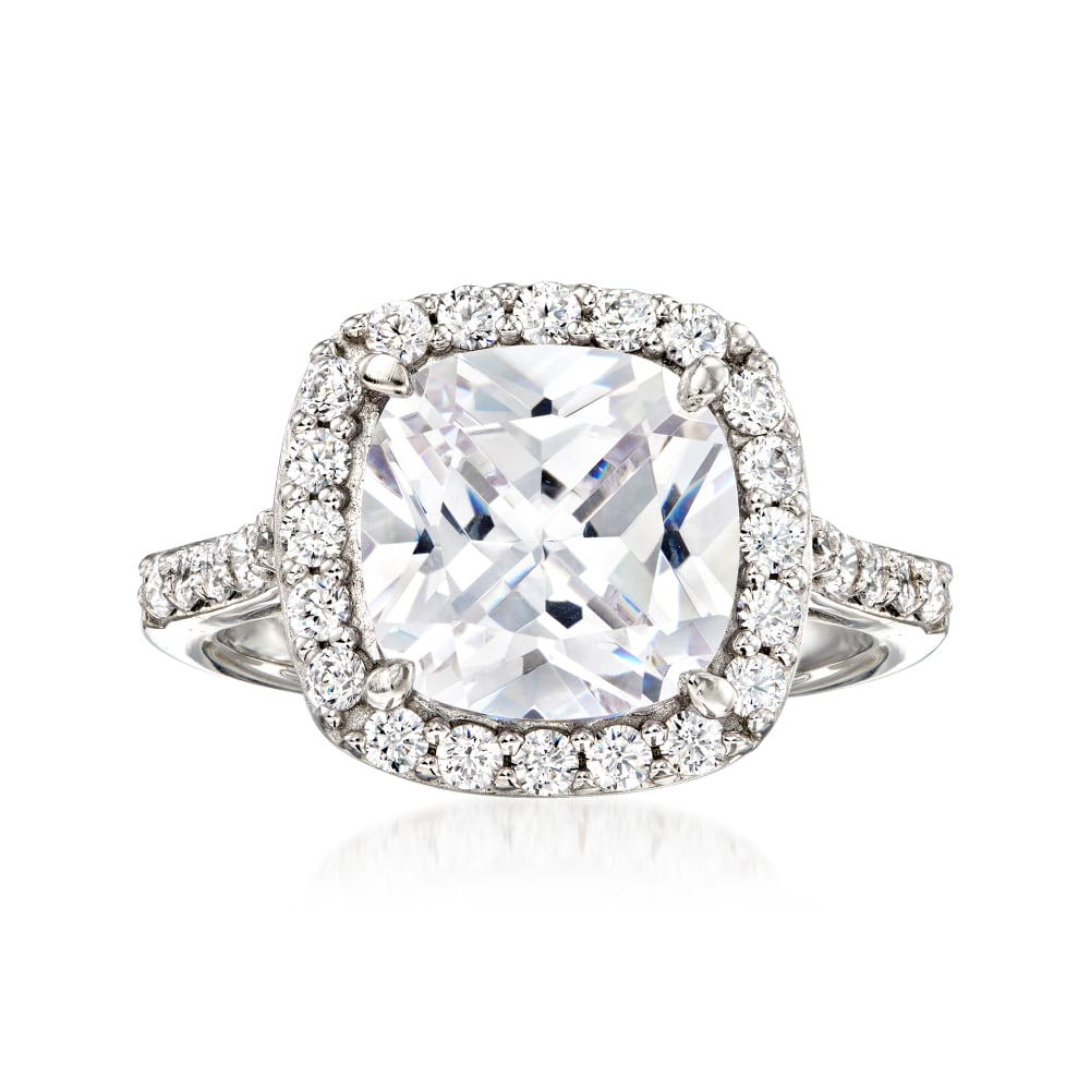 Cubic zirconia online halo ring