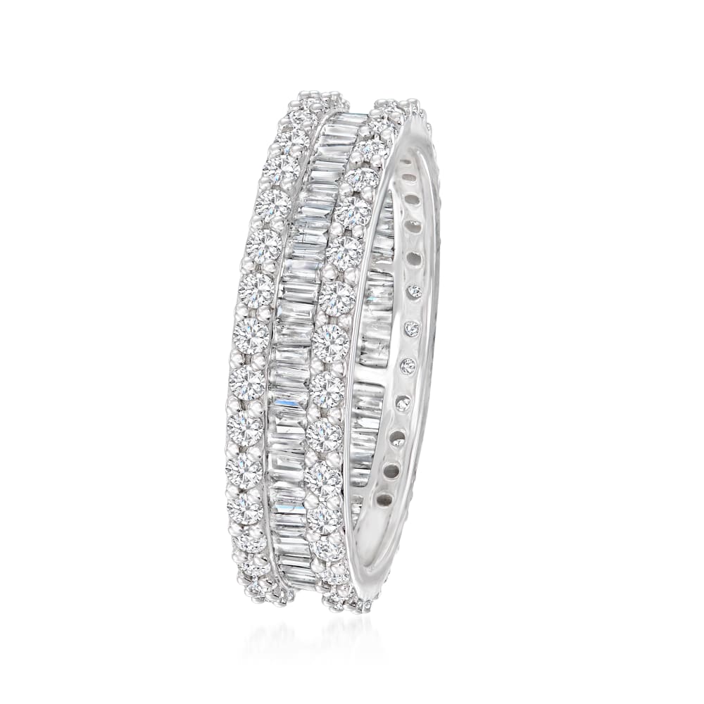 1.50 ct. t.w. Baguette and Round Diamond Eternity Band in 14kt